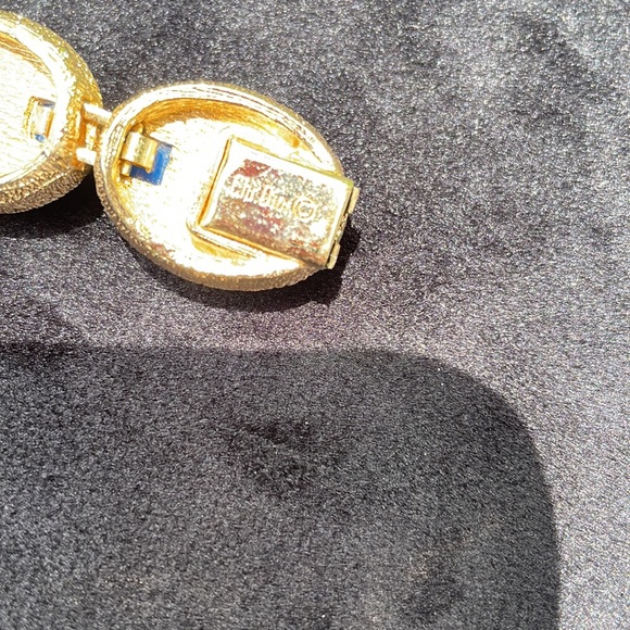 Christian Dior Lapis Lazuli Glass Cabochon Necklace and set  Earrings 80’s RARE - Picture 11 of 13